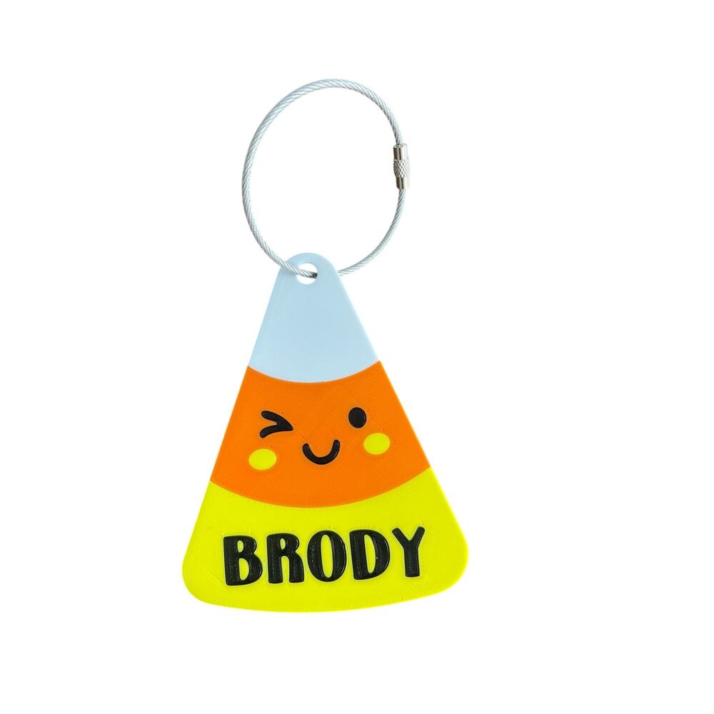 Halloween Trick or Treat Tag Candy Corn with the name "Brody"